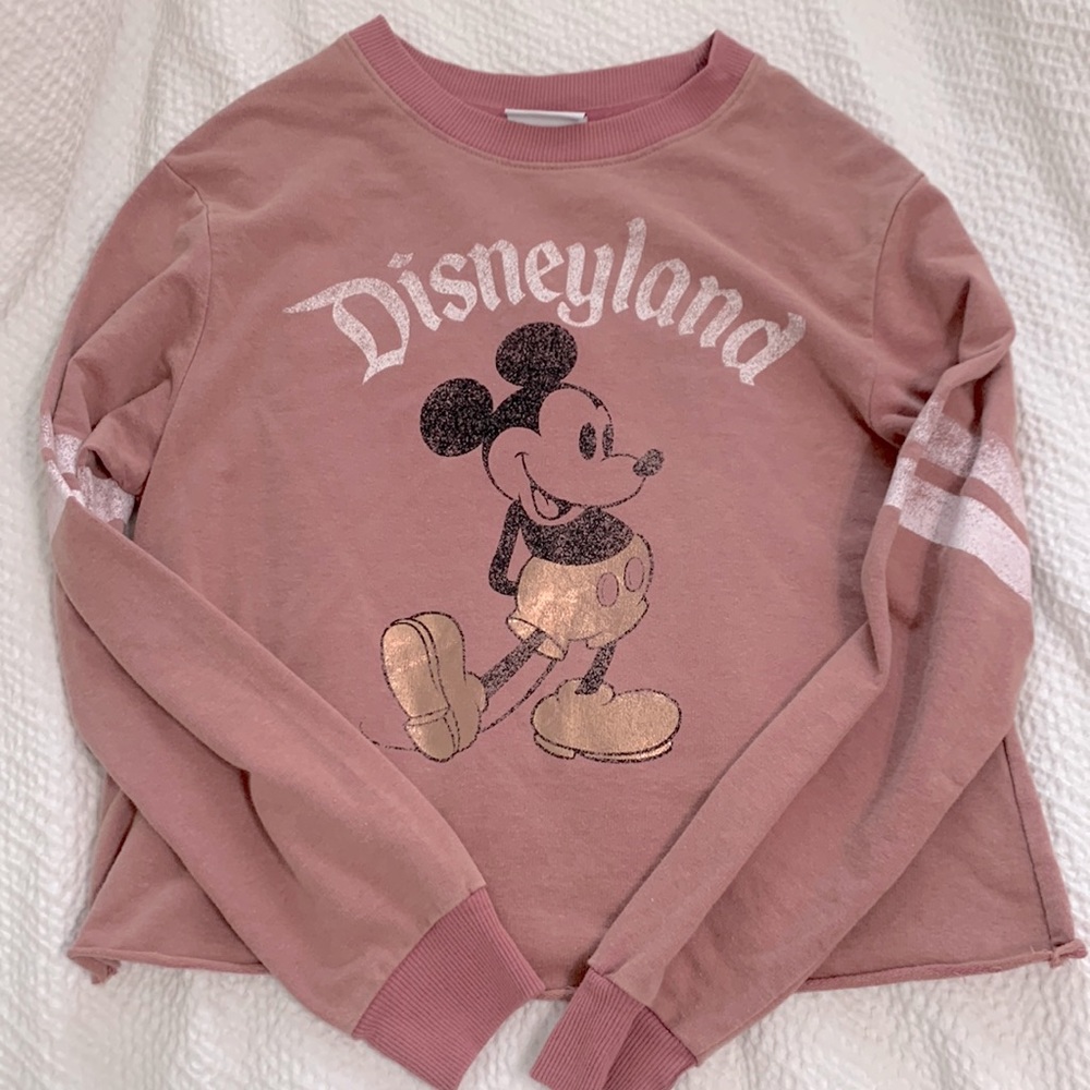 Womens Disneyland cropped long sleeve top